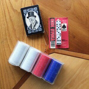 Vintage Hoyle Dice Set-poker chips-playing cards